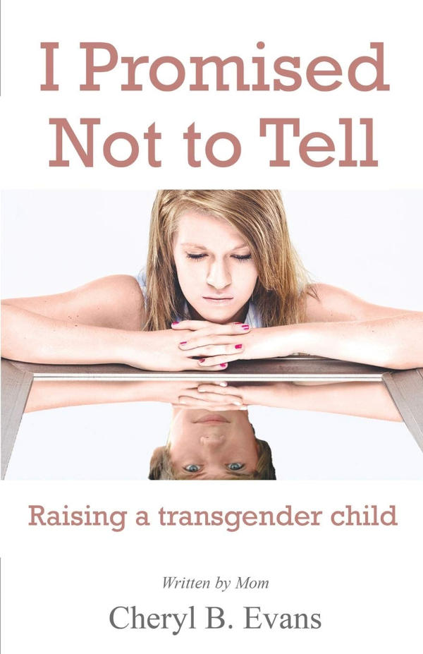 Book cover of “I Promised Not to Tell” by Cheryl B. Evans showing a woman resting her head on her arms, with a child visible in the reflection below.
