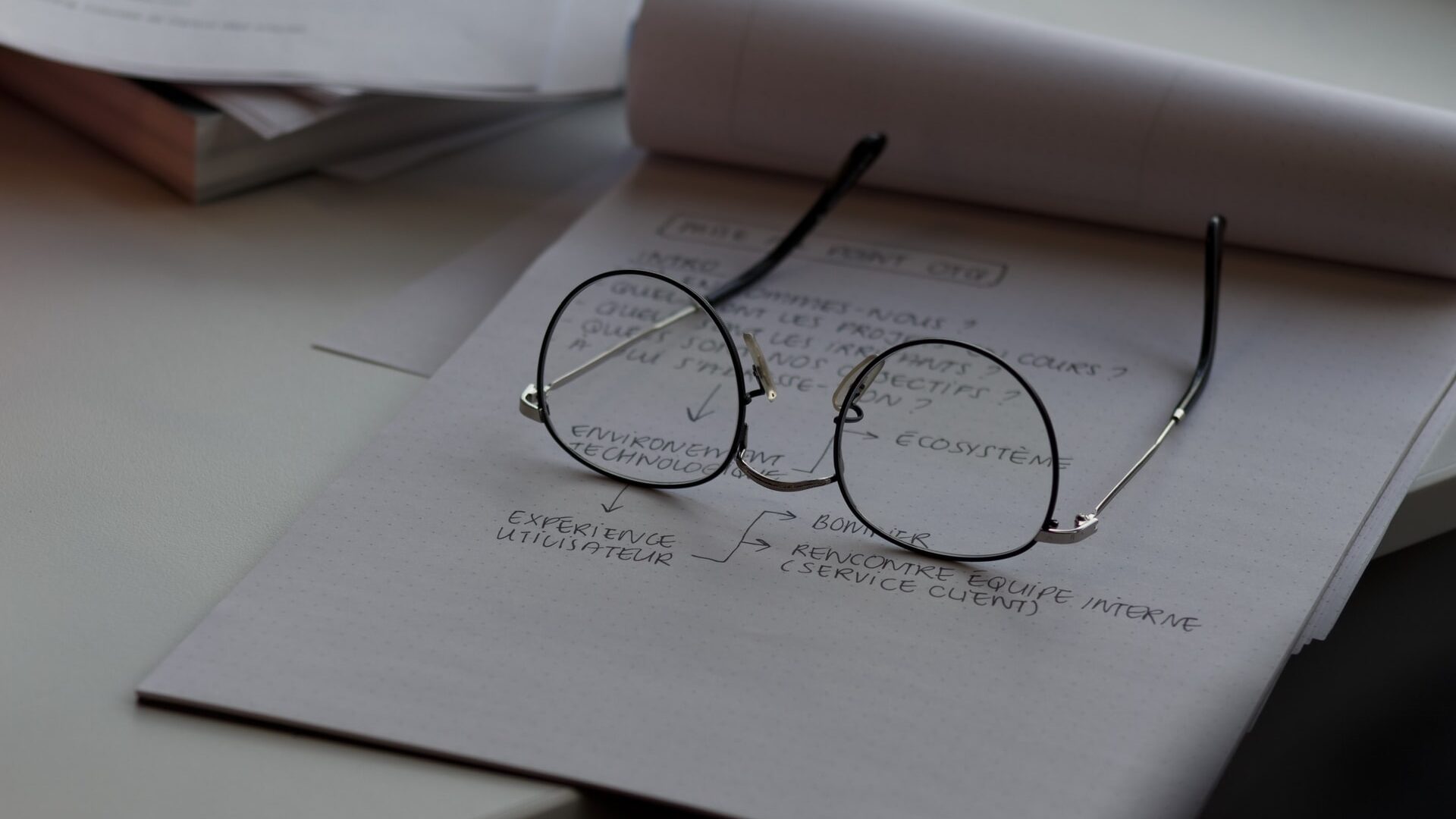 Psychologist book and glasses