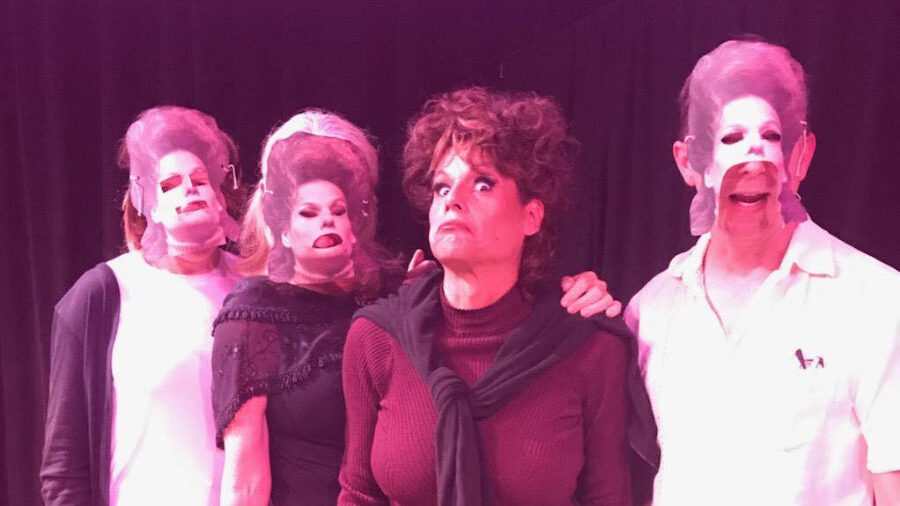 Alexandra Billings and three actors at the KATIE'S CORNER LIVE!