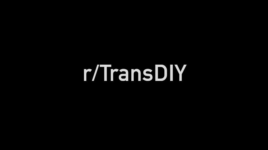Black background with white text displaying "r/TransDIY".