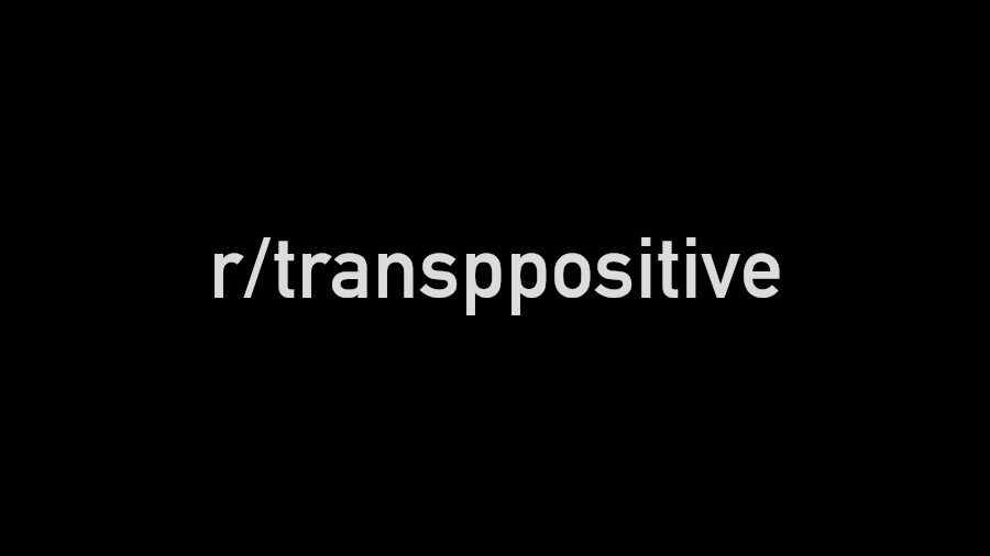 Black background with white text displaying "r/transpositive".