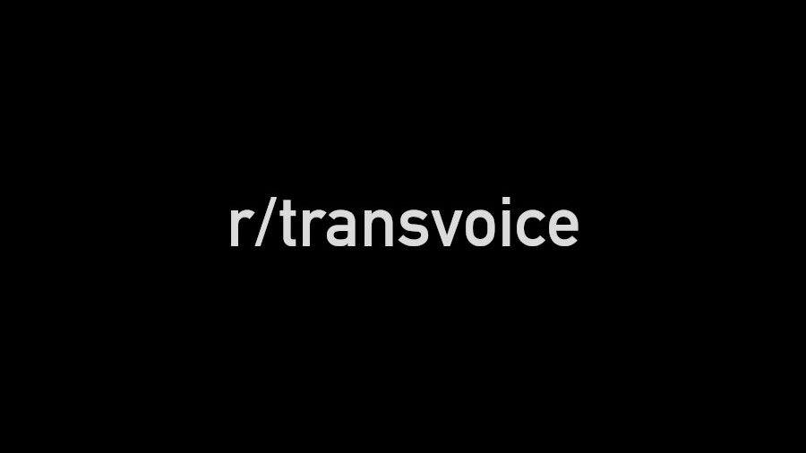 Black background with white text displaying "r/transvoice".