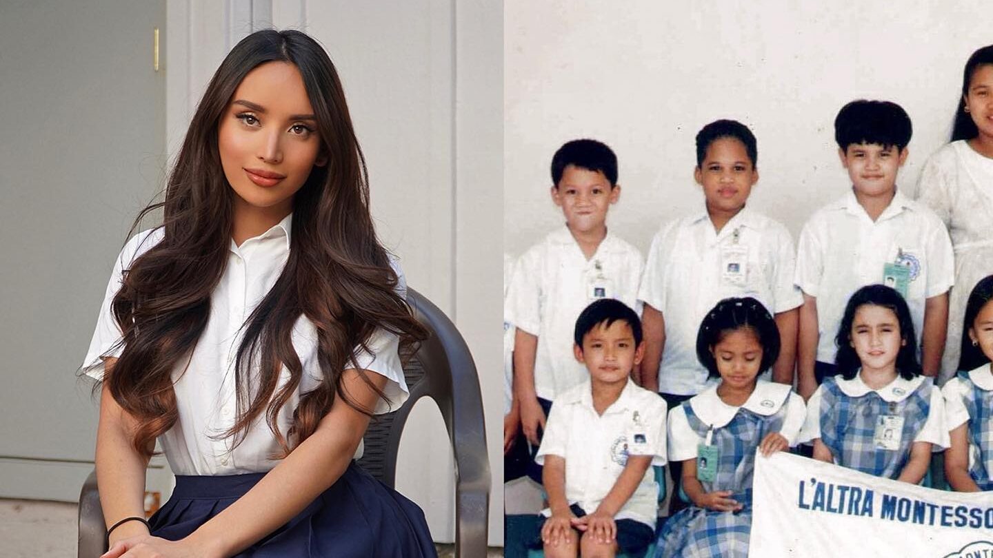 Side-by-side image of Kataluna Enriquez as an adult and in an elementary school class photo, shared in 2021 to celebrate her birthday and reflect on her journey.